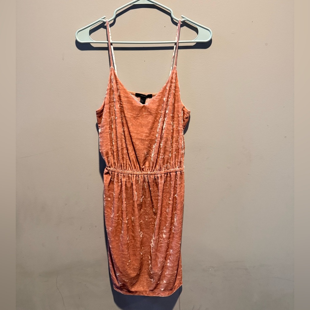 Coral/pink Velvet Sleeveless Dress